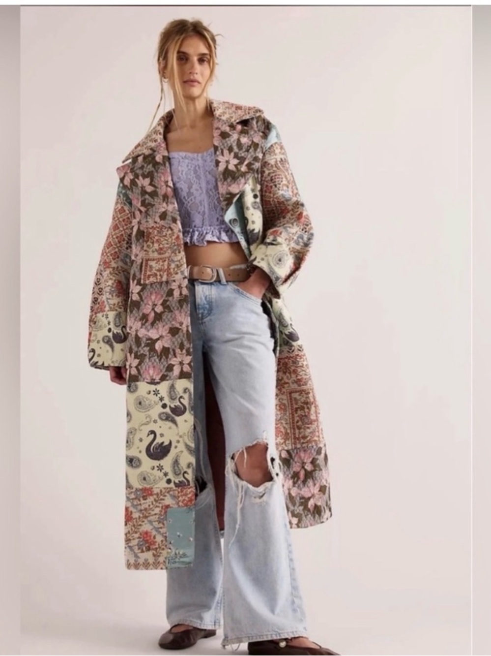 New with tag $798 Free People Golden Hour Jacquard Coat ML limited edition